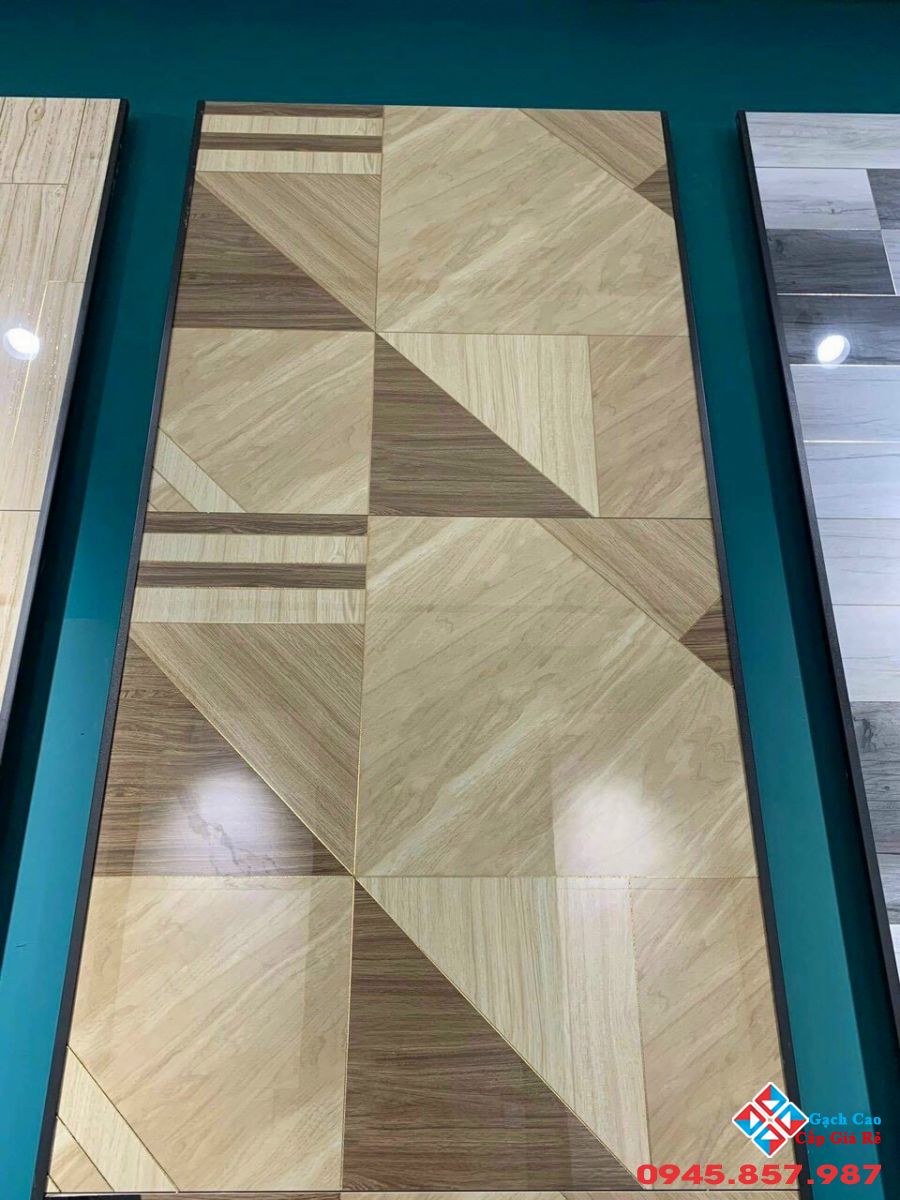gạch giả gỗ khắc kim 80x80 trung quốc