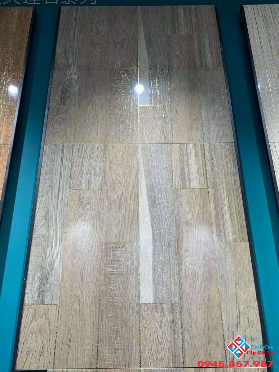 gạch giả gỗ khắc kim 80x80 trung quốc