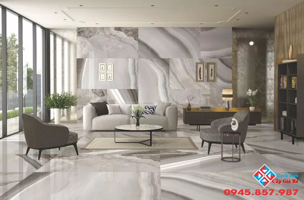 gạch ốp tường phòng khách