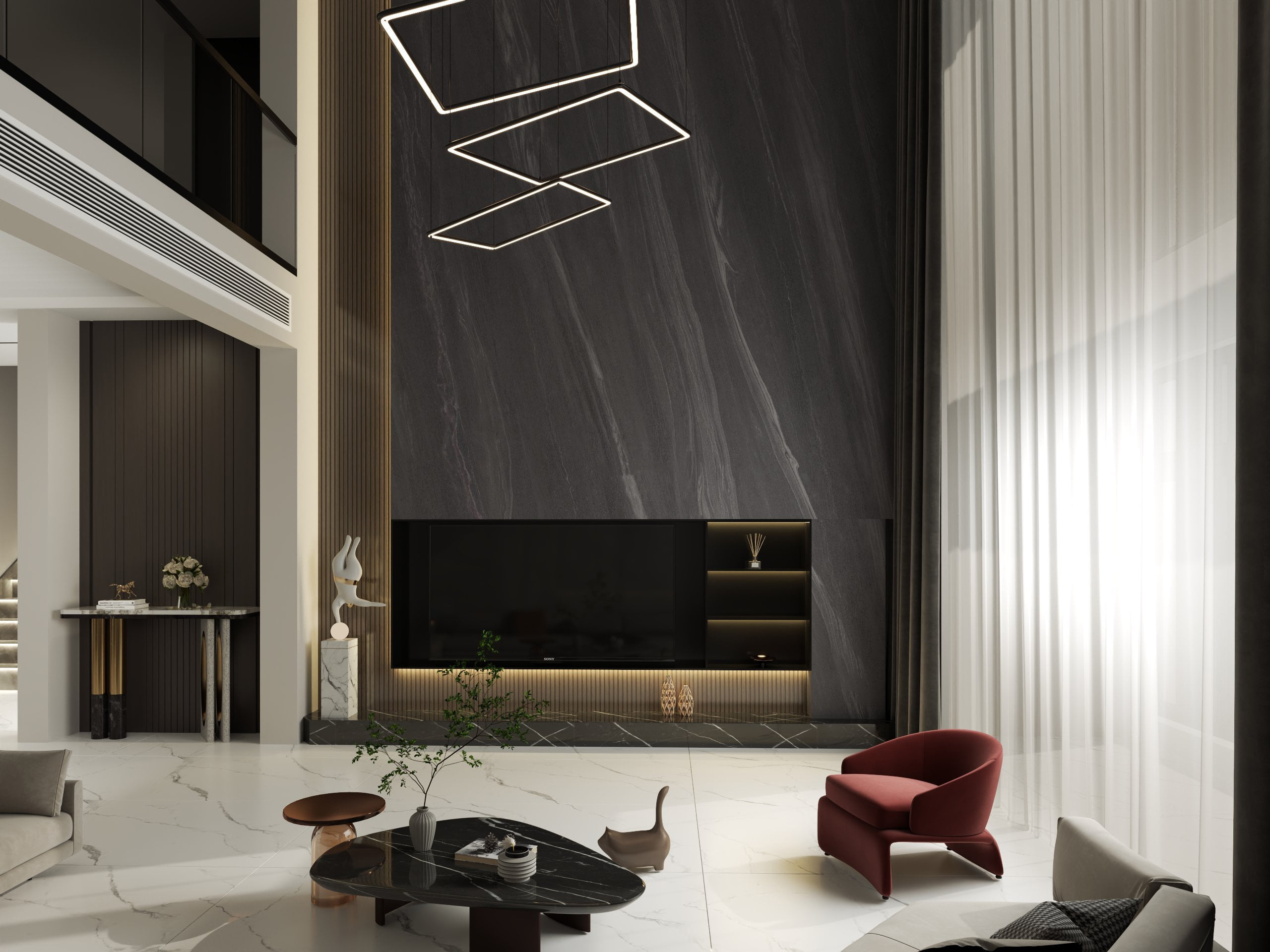 Gạch Ốp Tường Phòng Khách Khổ Lớn