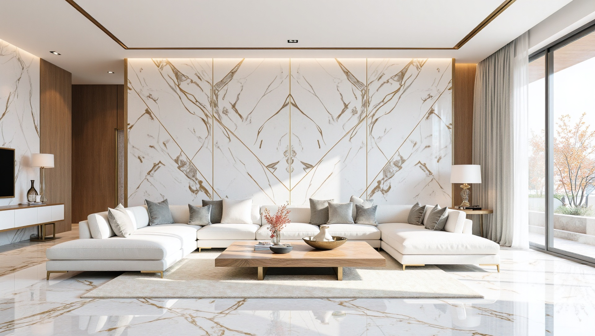 Gạch Ốp Tường Phòng Khách Khổ Lớn