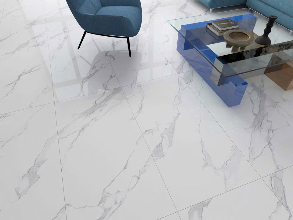 Gạch ốp lát 60x120 apodio màu trắng vân mây siêu bóng