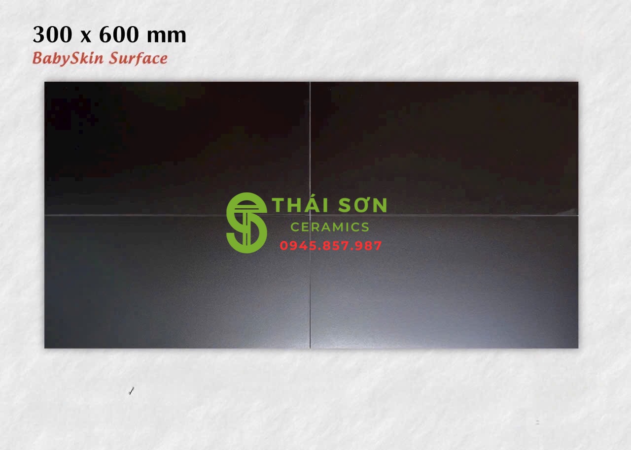 Gạch ốp tường 30x60 apodio màu đen trơn babyskin