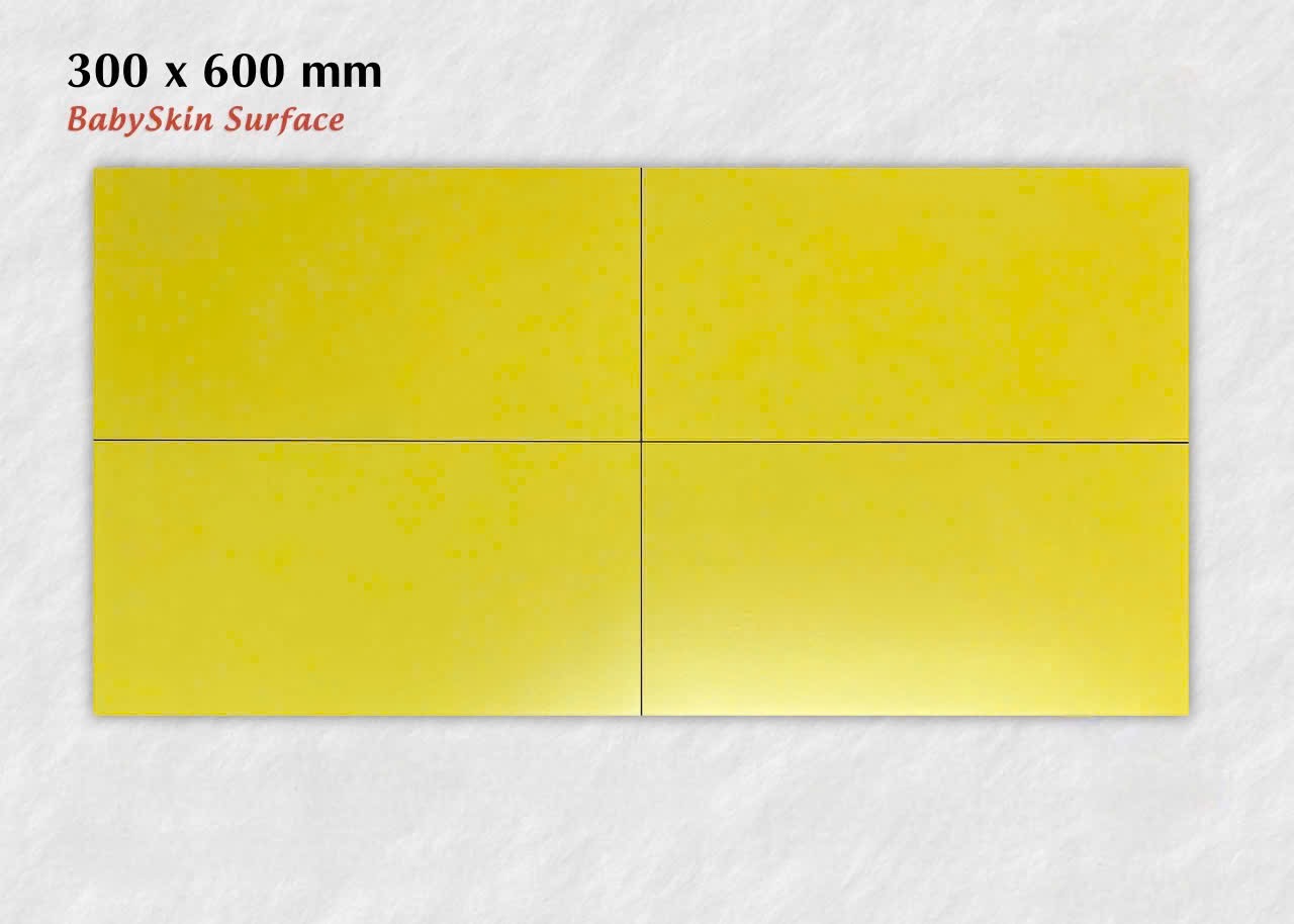 Gạch ốp tường 30x60 apodio màu vàng trơn babyskin