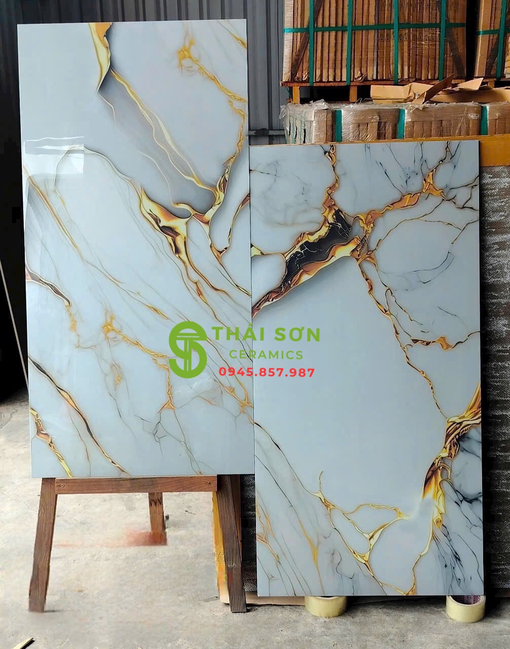 Gạch nền 60x120 ấn độ ánh vàng kim bóng kiếng mới nhất