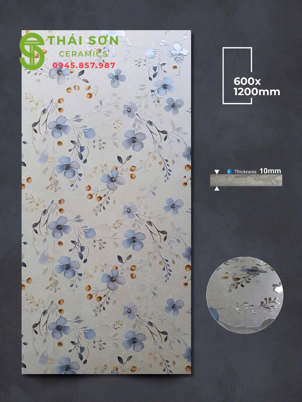Gạch ốp tường 60x120 apodio dày 10 ly hiệu ứng rải hạt vân tự nhiên