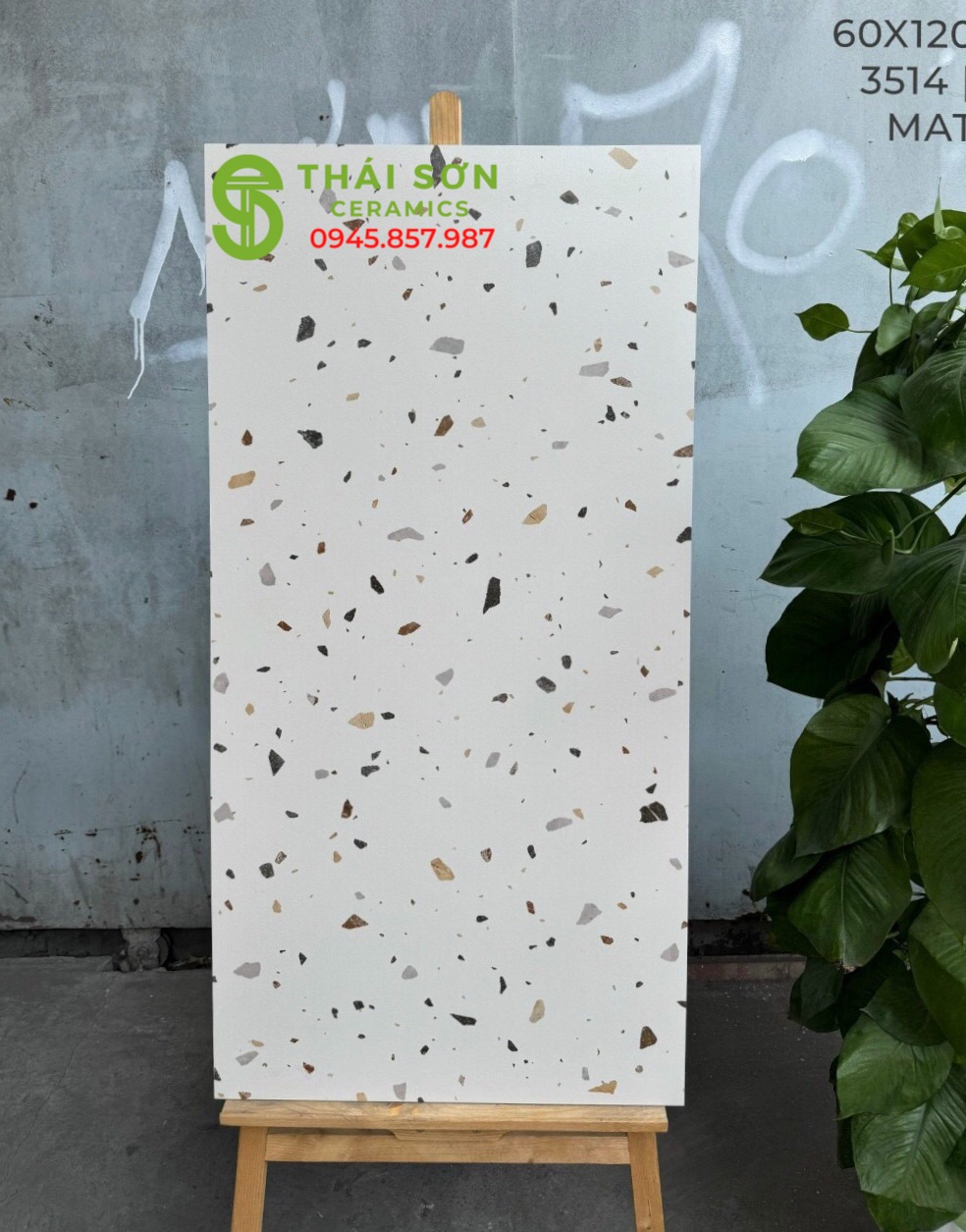 Gạch lát nền 60x120 matt mờ terrazzo cao cấp