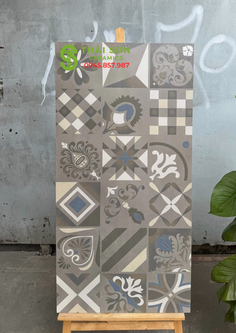 Gạch bông hoa văn ốp tường trang trí 60x120 hiệu ứng