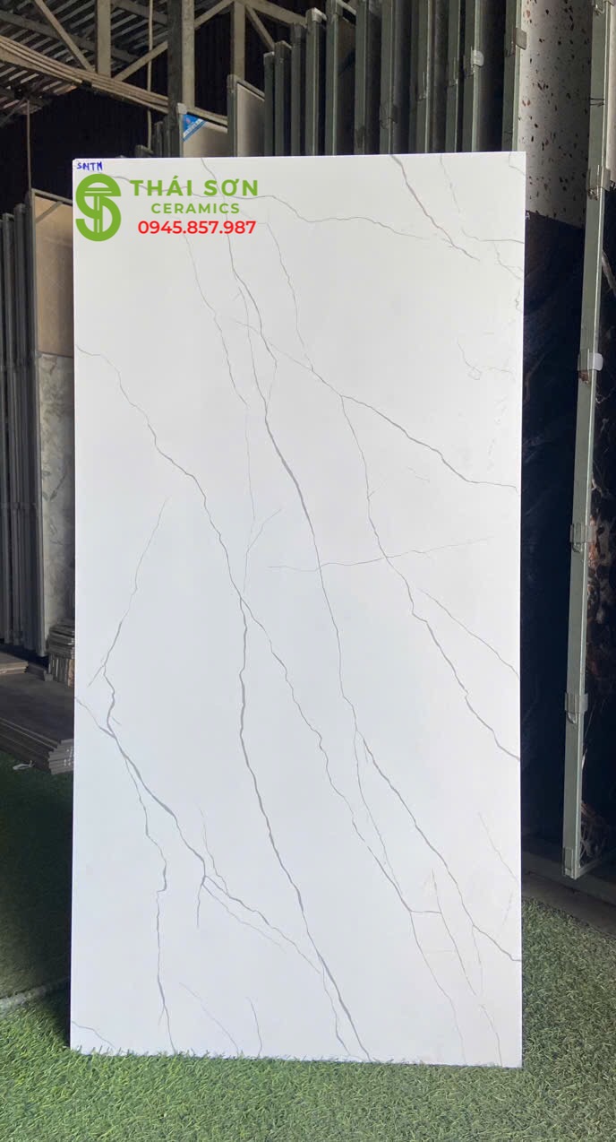 Gạch lát nền ấn độ matt mờ màu trắng vân mây 60x120