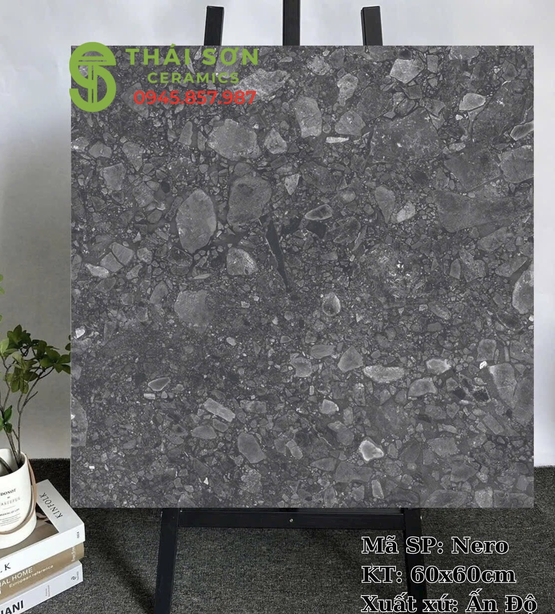 Gạch terrazzo lát nền quán bar 60x60 matt mờ