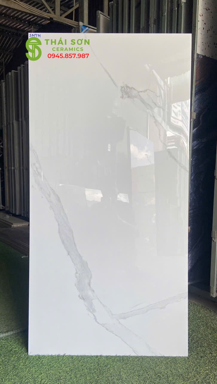 Gạch khổ lớn màu trắng vân mây 60x120 lát nền giá tốt
