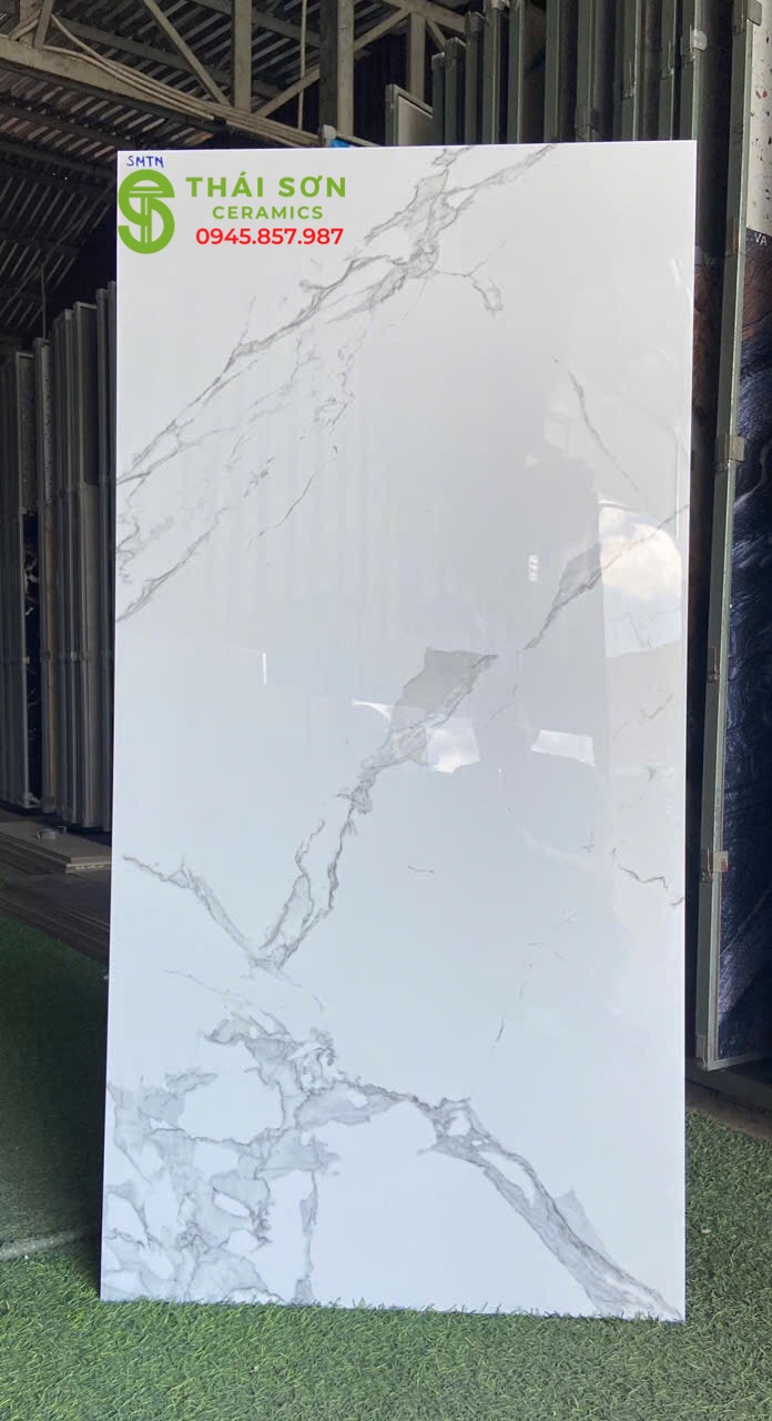 Gạch ấn độ 60x120 lát nền trắng vân đá cao cấp