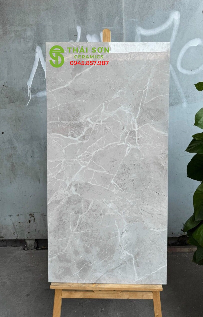Gạch lát nền 60x120 ấn độ vân xám bóng kiếng