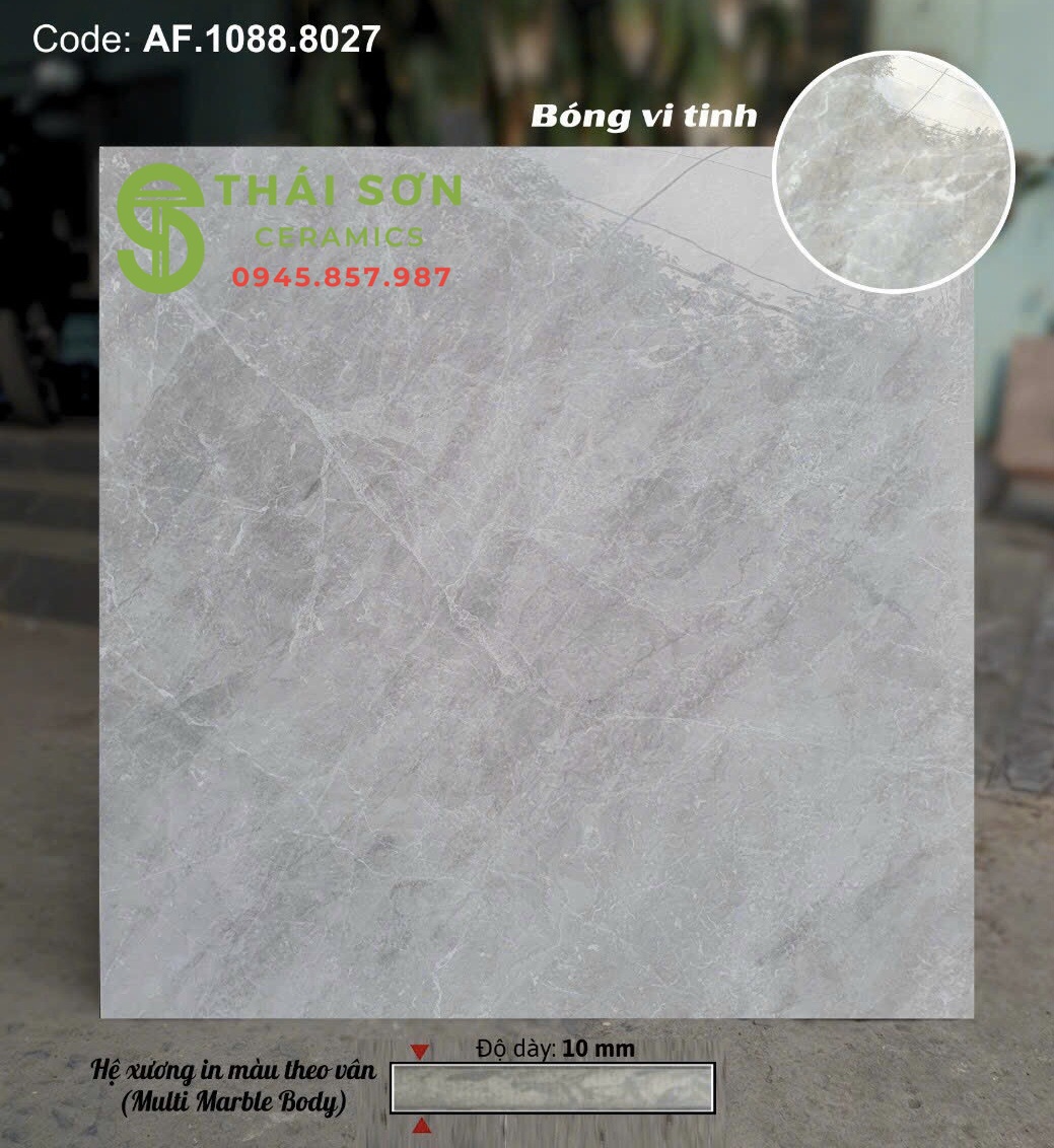 Gạch lát nền 80x80 apodio đồng chất bóng vi tinh vân xám 8027