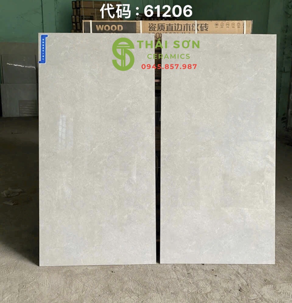 Gạch trung quốc 60x120 đá đồng chất màu xám bóng kiếng