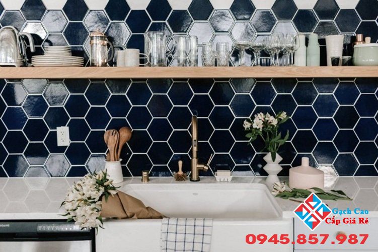gạch ốp tường lục giác