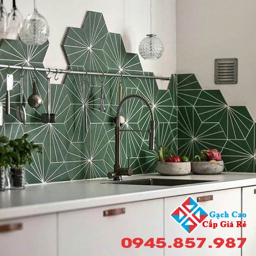gạch ốp tường lục giác