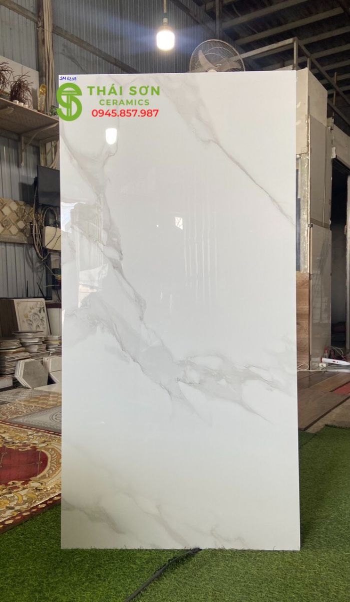 Gạch lát nền 60x120 ấn độ trắng vân đá