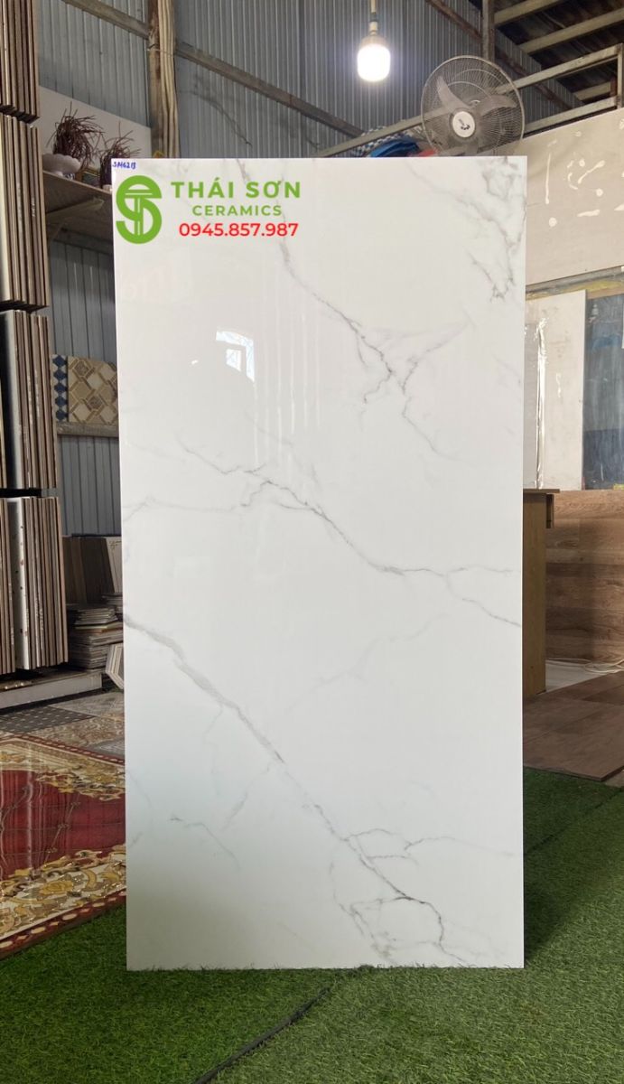 Gạch lát nền 60x120 ấn độ trắng vân mây