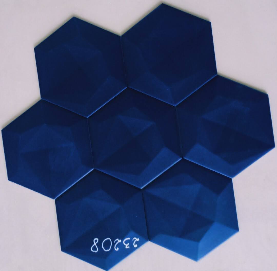 gạch lục giác 3D xanh biển
