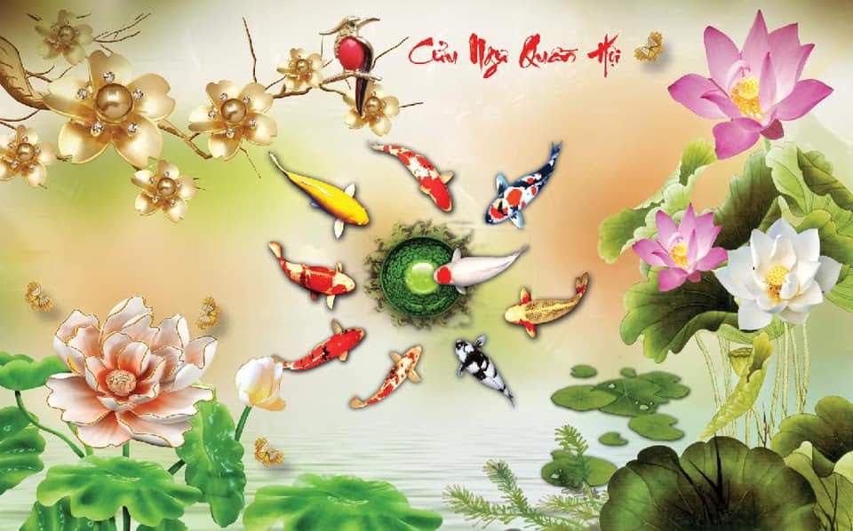 gạch tranh cá chép mới nhất