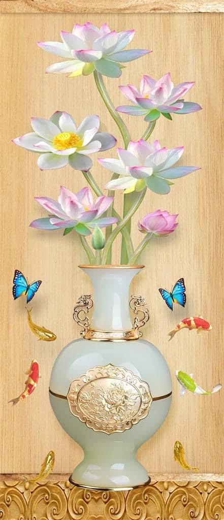 tranh bình bông 3d đẹp