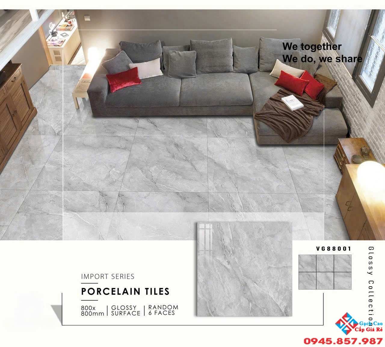 Gạch lát nền 80x80 ấn độ vân xám bóng kiếng cao cấp bán chạy