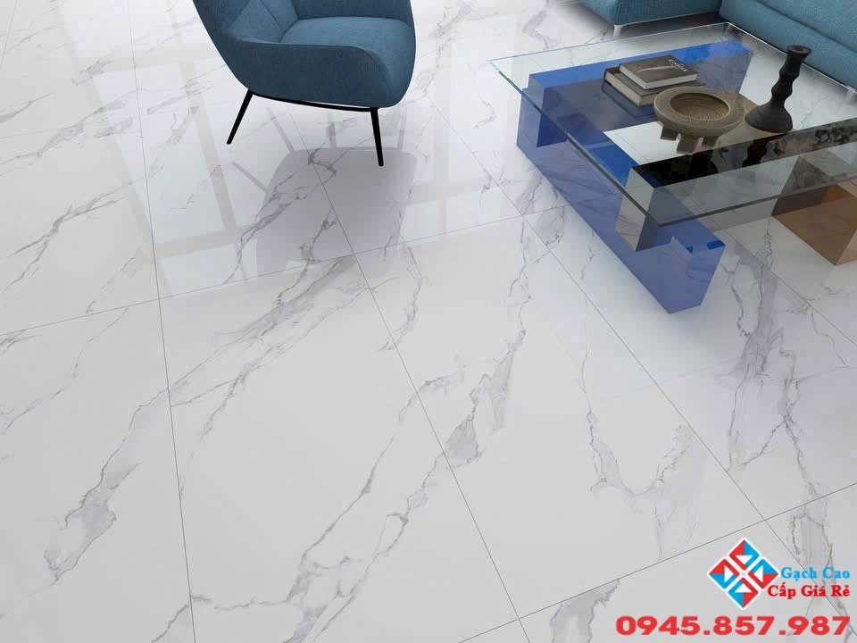 Gạch ốp lát 60x120 apodio màu trắng vân mây siêu bóng