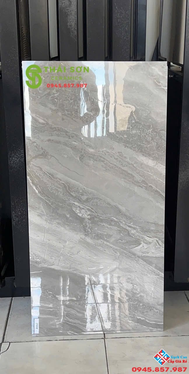 Gạch ốp tường 40x80 trung quốc khắc kim màu xám Medium Grey