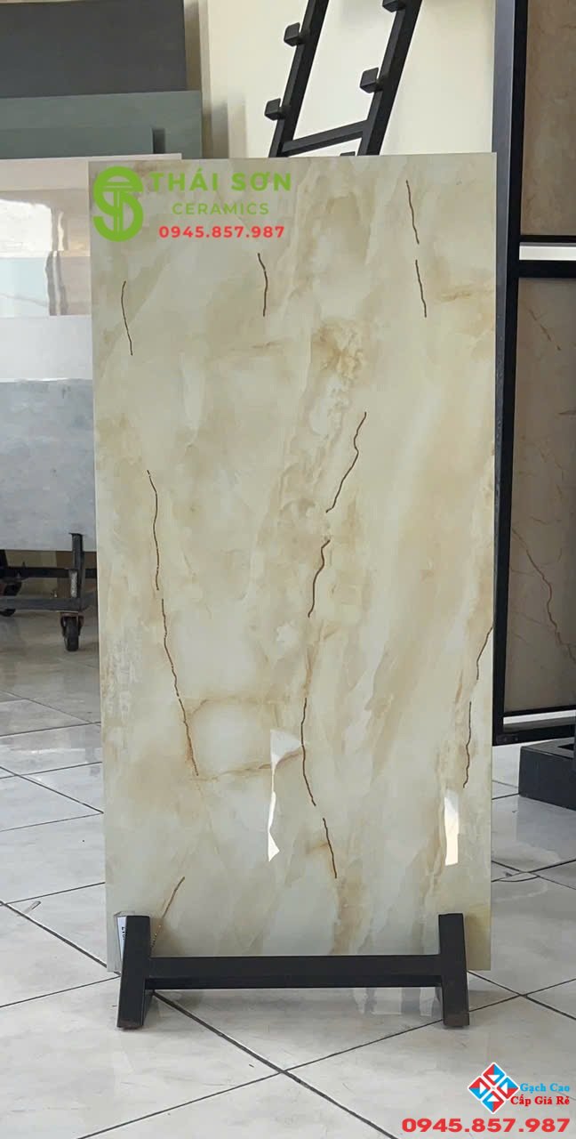 Gạch ốp tường 40x80 trung quốc khắc kim vàng vân đá ngọc onyx