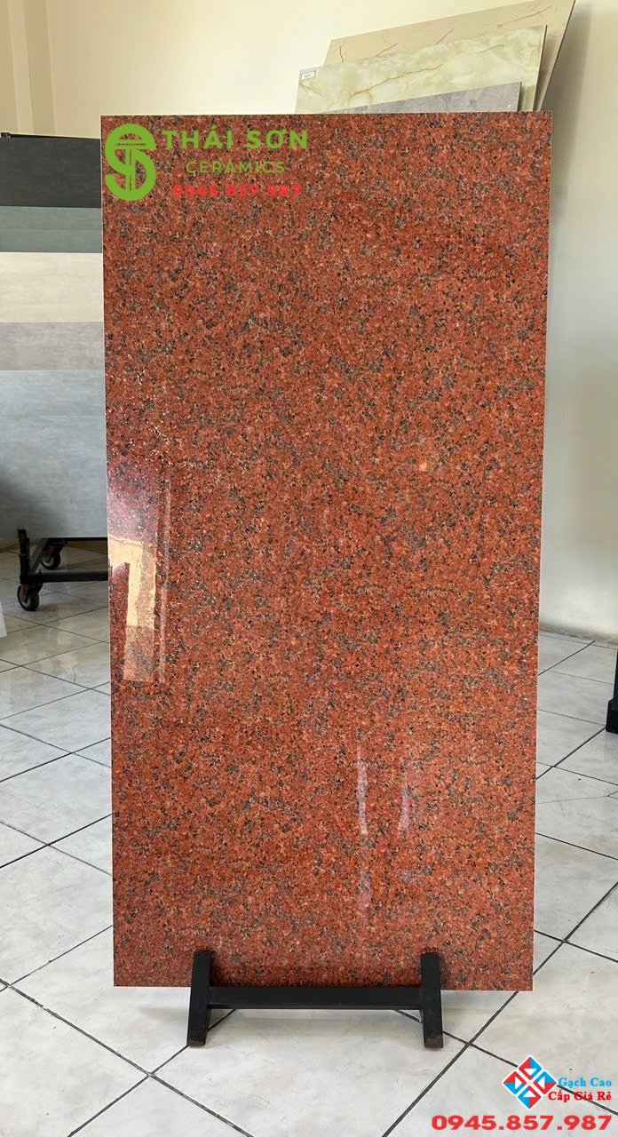 Gạch trung quốc 60x120 khắc kim màu đỏ hoa cương