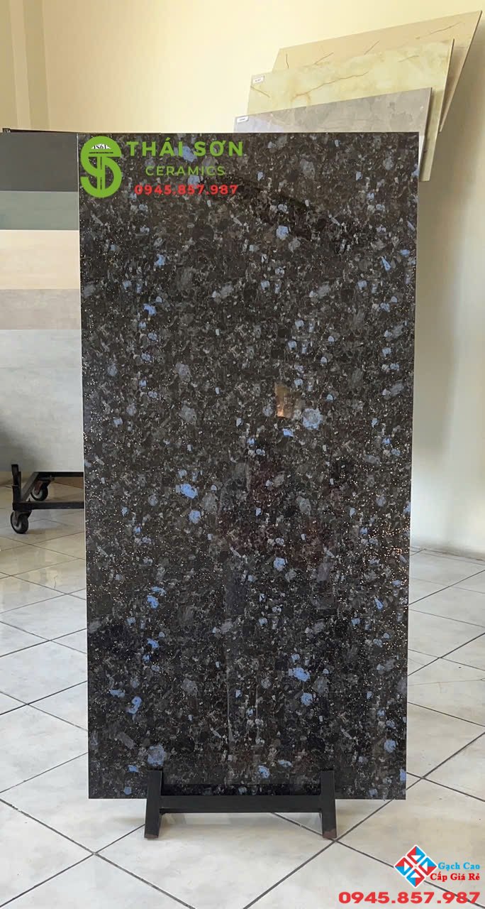 Gạch trung quốc 60x120 khắc kim màu xanh kim sa