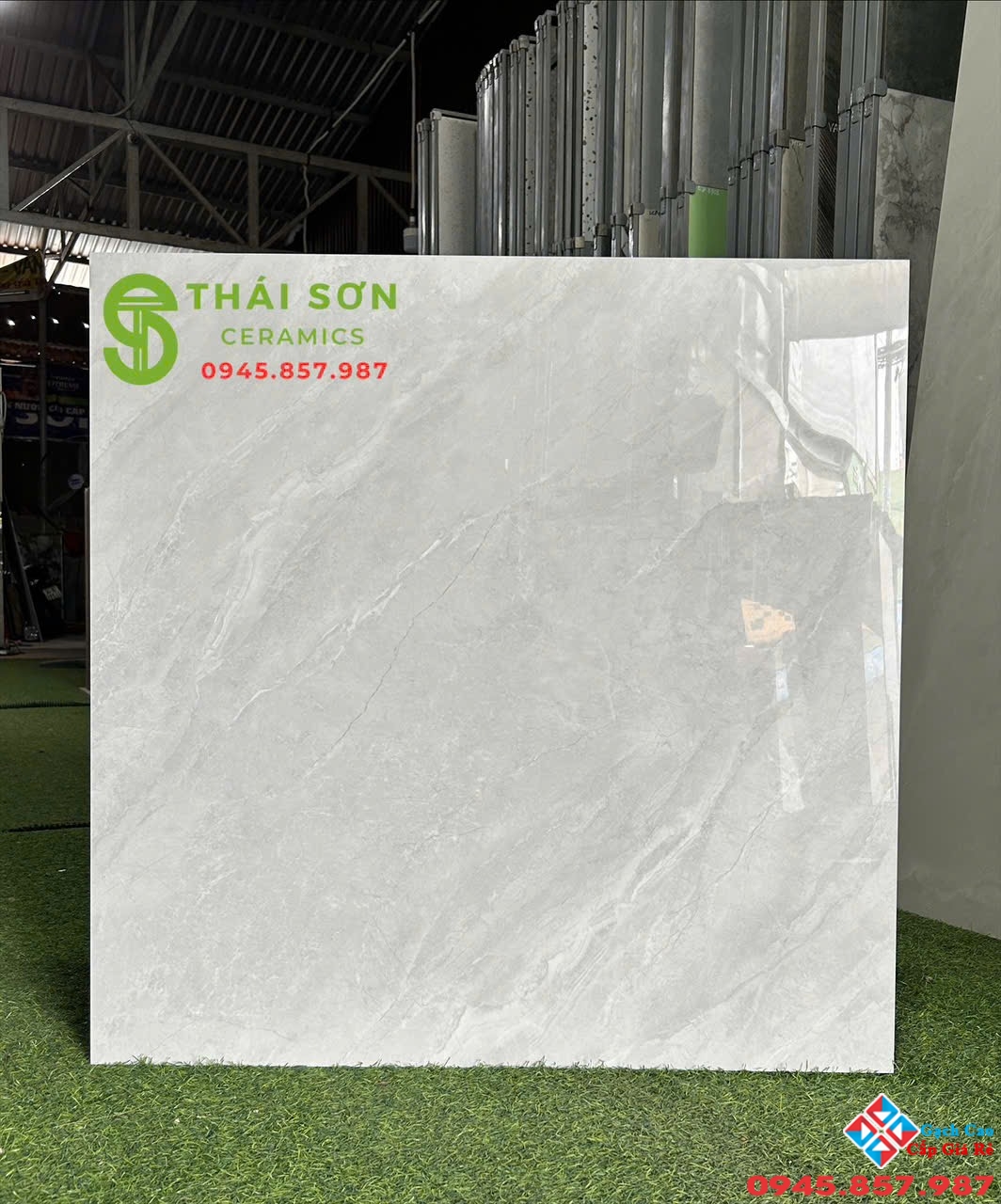 Gạch catalan 80x80 lát nền bóng kiếng màu xám nhạt