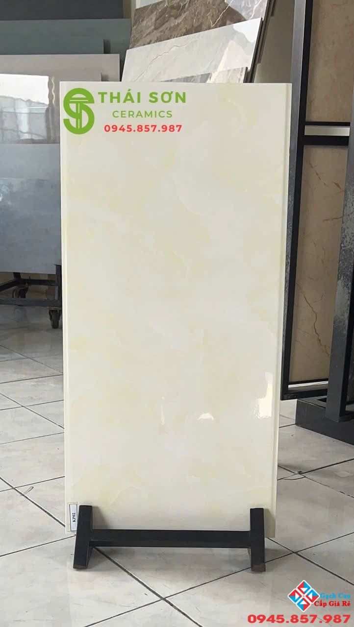 Gạch ốp tường 40x80 men bóng trung quốc màu vàng chanh nhạt