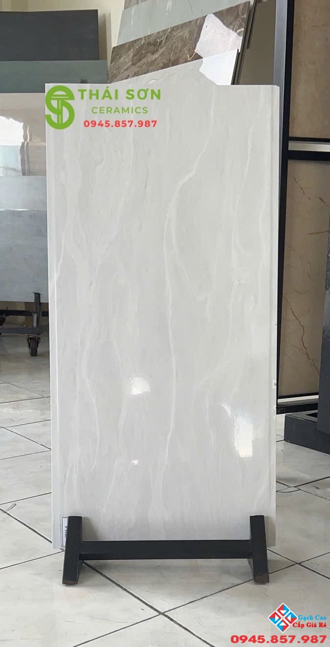 Gạch ốp tường 40x80 men bóng trung quốc màu xám khói vân đá