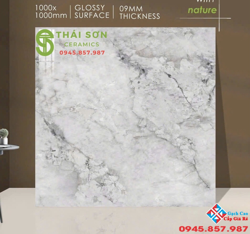 Gạch lát nền 100x100 ấn độ sbóng kiếng vân xám đẹp