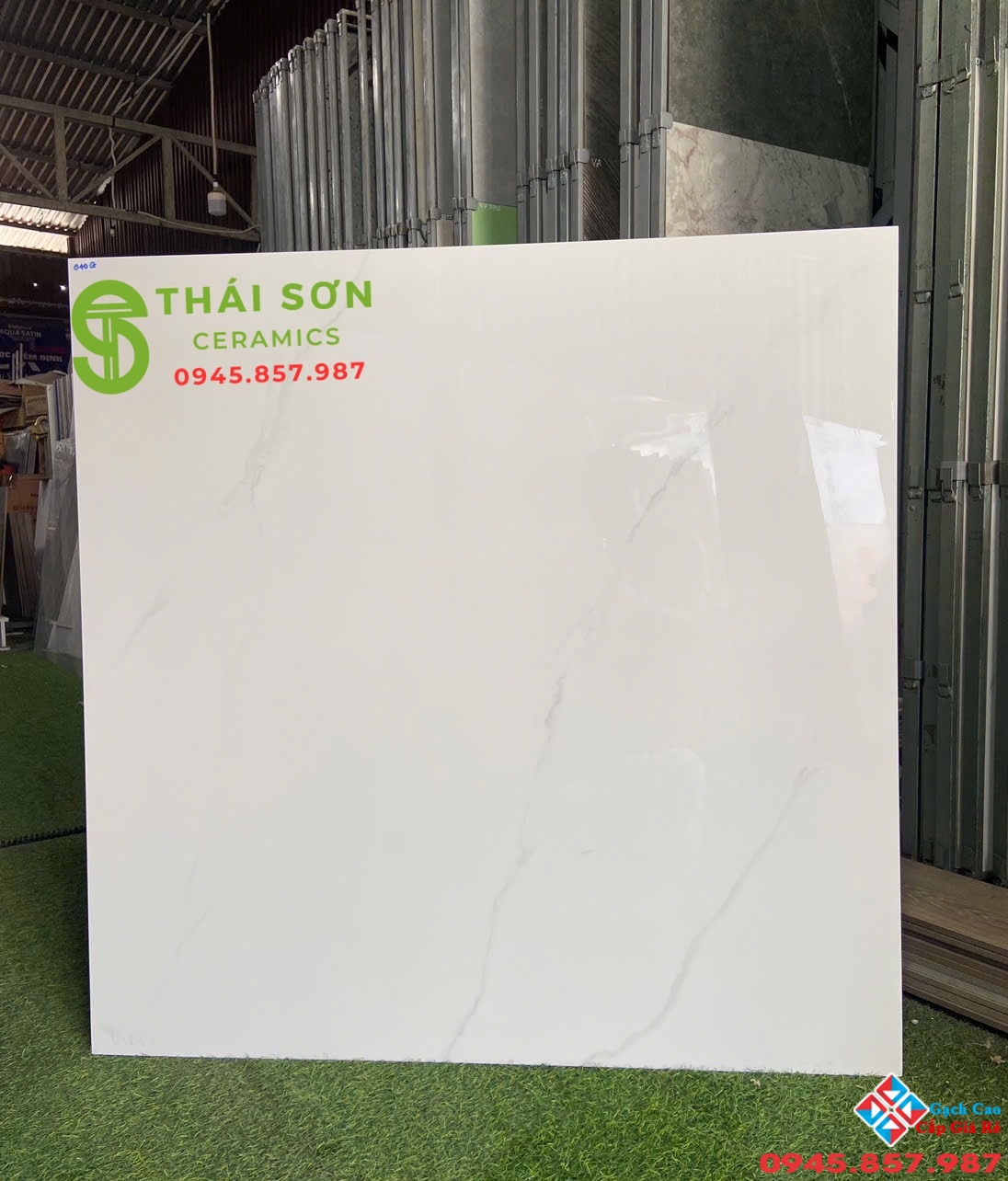 Gạch cmc lát nền 100x100 bóng kiếng trắng vân đá