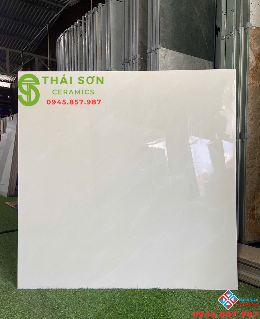 Gạch cmc lát nền 100x100 bóng kiếng vàng kem