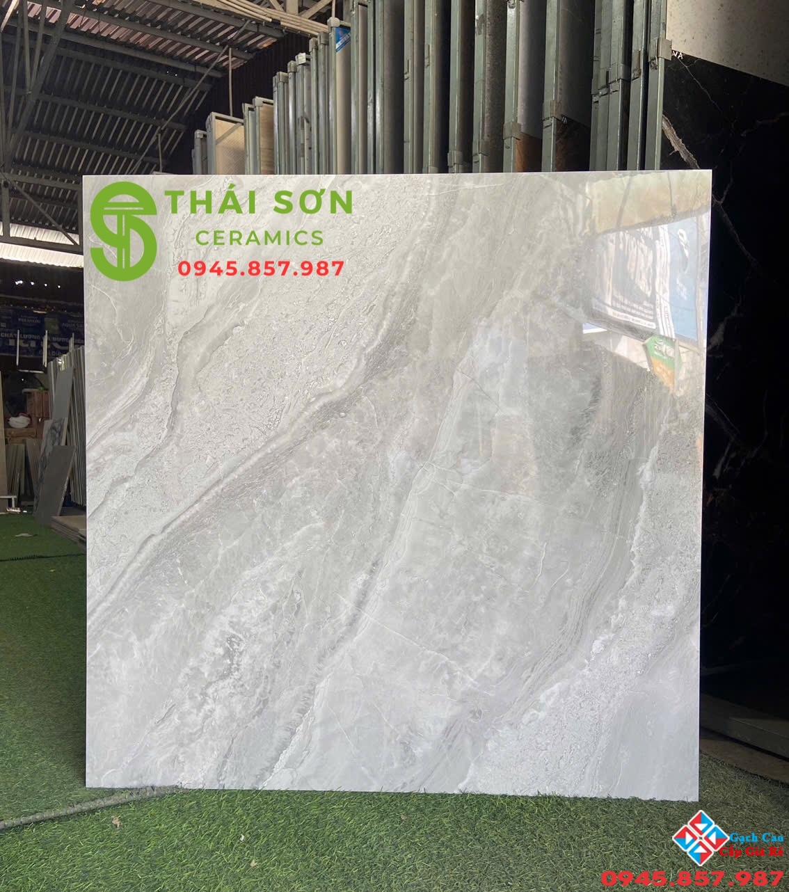 Gạch tasa lát nền 100x100 màu xám vân đá cao cấp