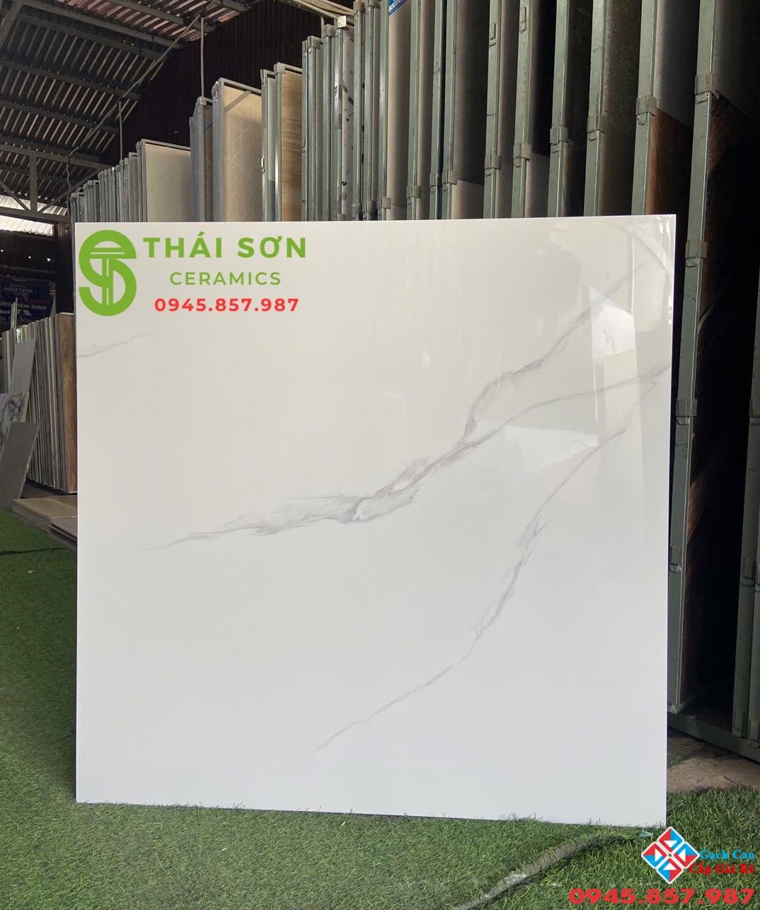 Gạch lát nền 100x100 tasa màu trắng vân mây bóng kiếng