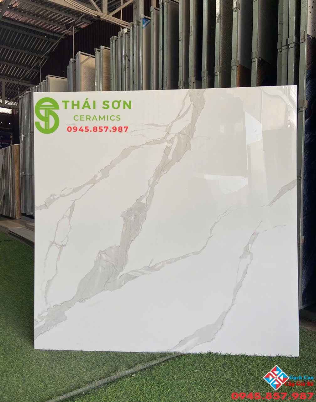Gạch lát nền tasa 100x100 trắng vân mây bóng kiếng