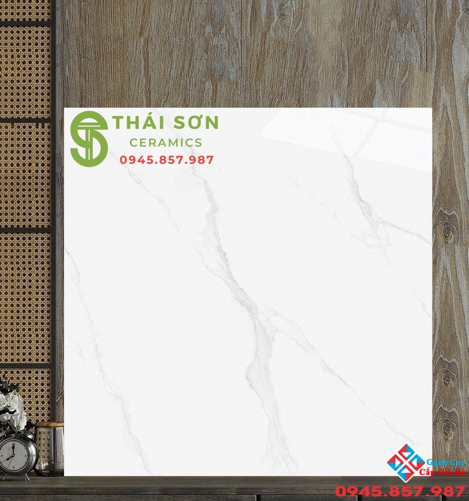 Gạch catalan 120x120 bóng kiếng lát nền trắng vân mây