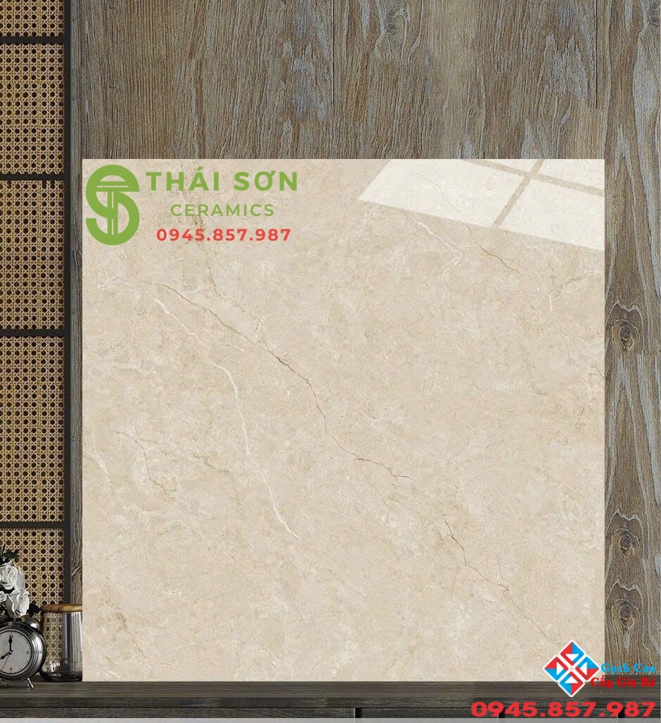 Gạch catalan 120x120 bóng kiếng lát nền màu vàng kem