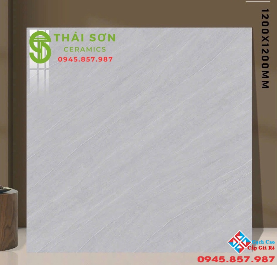 Gạch lát nền 120x120 bóng kiếng màu xám ấn độ