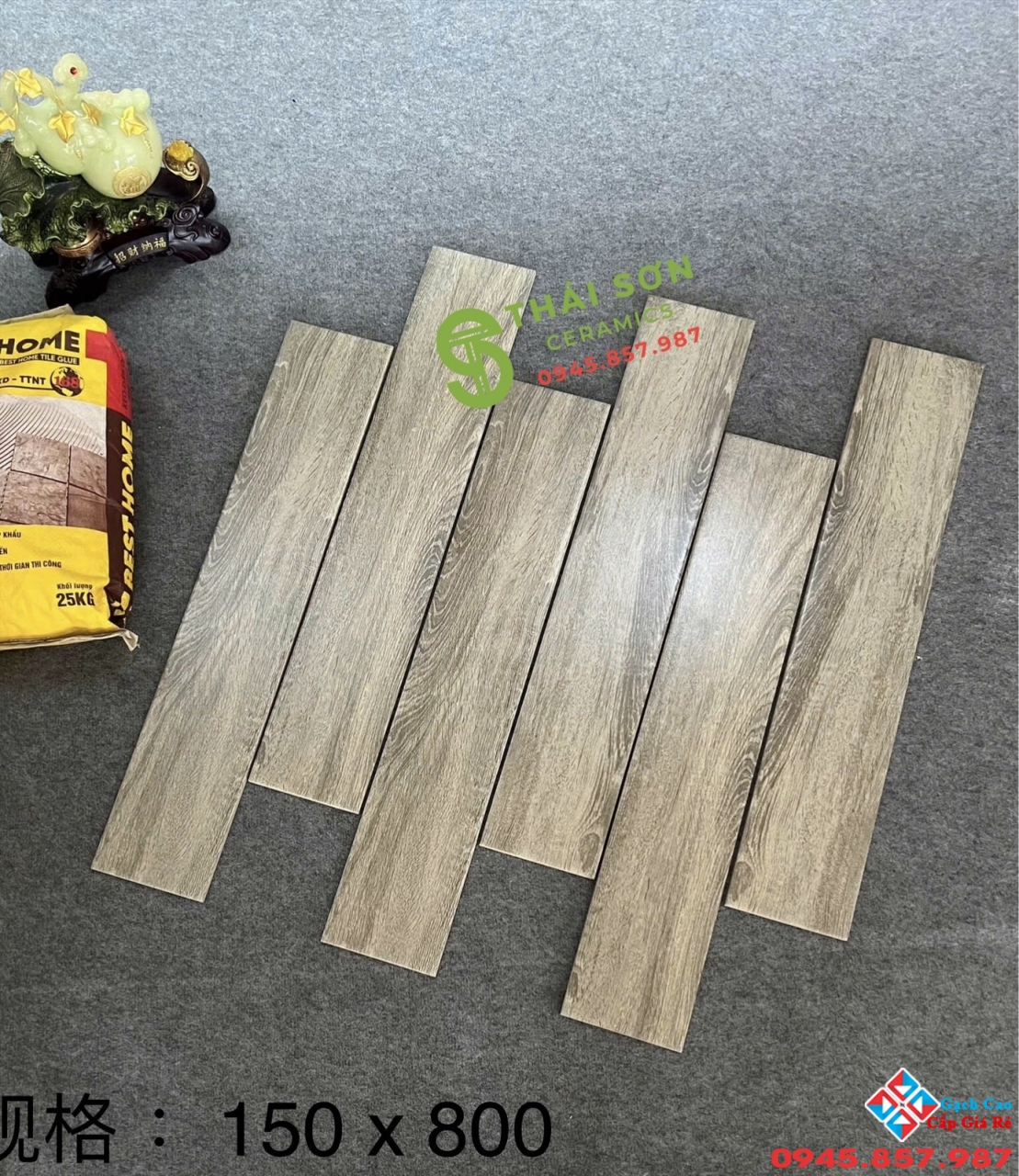 Gạch giả gỗ trung quốc 15x80 màu xám cao cấp