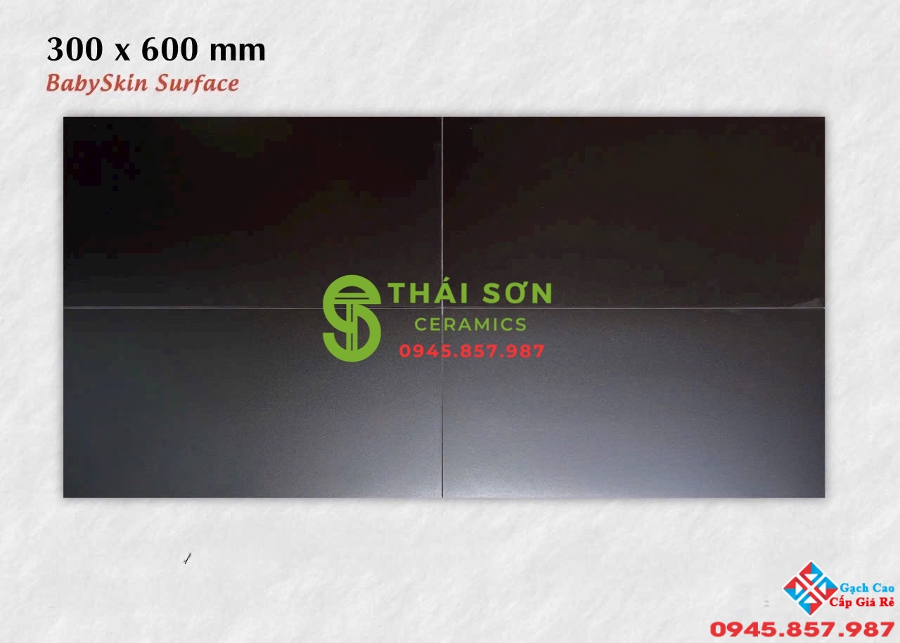 Gạch ốp tường 30x60 apodio màu đen trơn babyskin