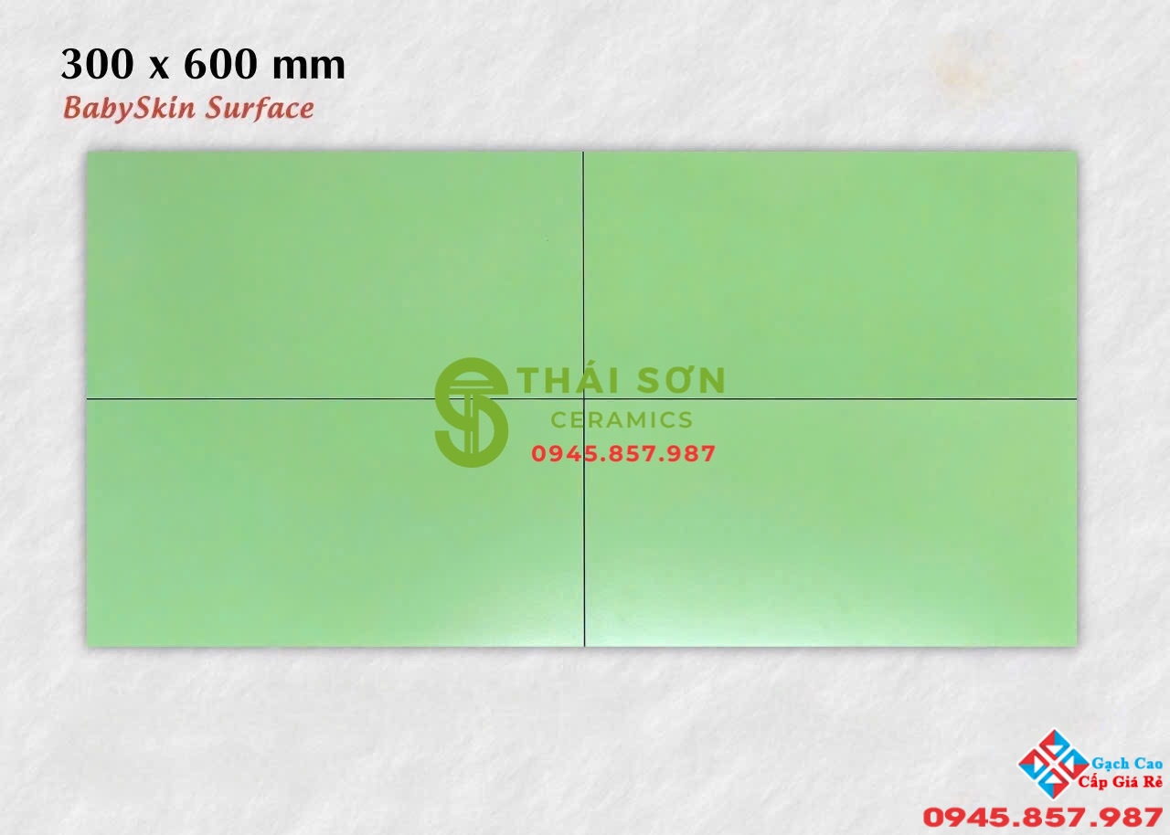Gạch ốp tường 30x60 apodio màu xanh lá babyskin