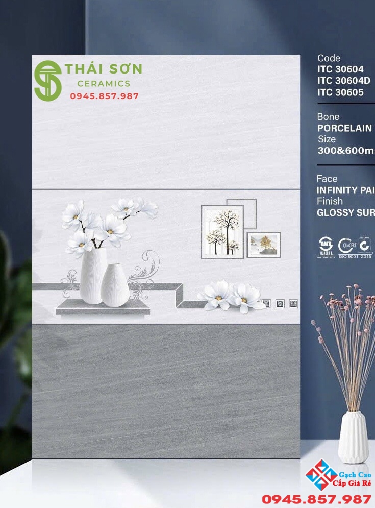 Gạch ốp tường 30x60 bóng kiếng bộ đậm nhạt cao cấp