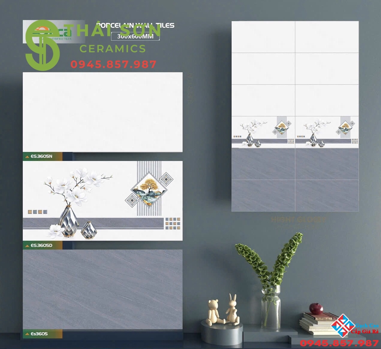 Gạch cmc 30x60 bóng kiếng ốp tường tầng hầm bộ đậm nhạt