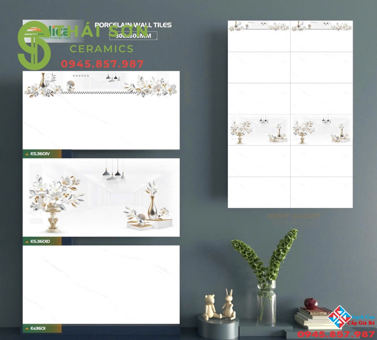 Gạch cmc 30x60 bóng kiếng trắng vân mây ốp tường phòng khách đẹp